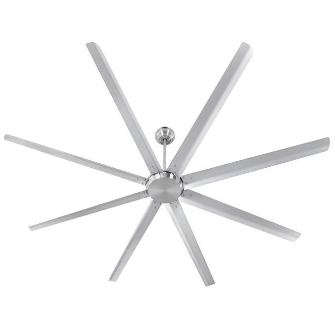 Widespan 100" 8-Blade Industrial Ceiling Fan, Brushed Nickel Finish