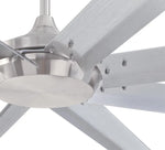 Widespan 100" 8-Blade Industrial Ceiling Fan, Brushed Nickel Finish
