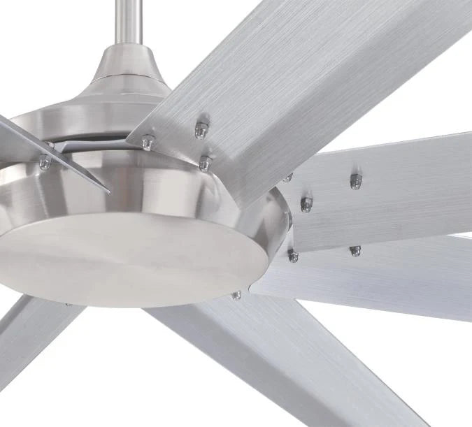 Widespan 100" 8-Blade Industrial Ceiling Fan, Brushed Nickel Finish
