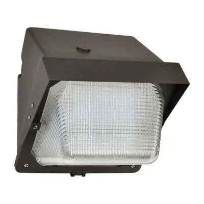 LED Traditional Wall Pack, 4200 Lumens, 28W, 4000K or 5000K, Photocell Included, 120-277V, Bronze Finish