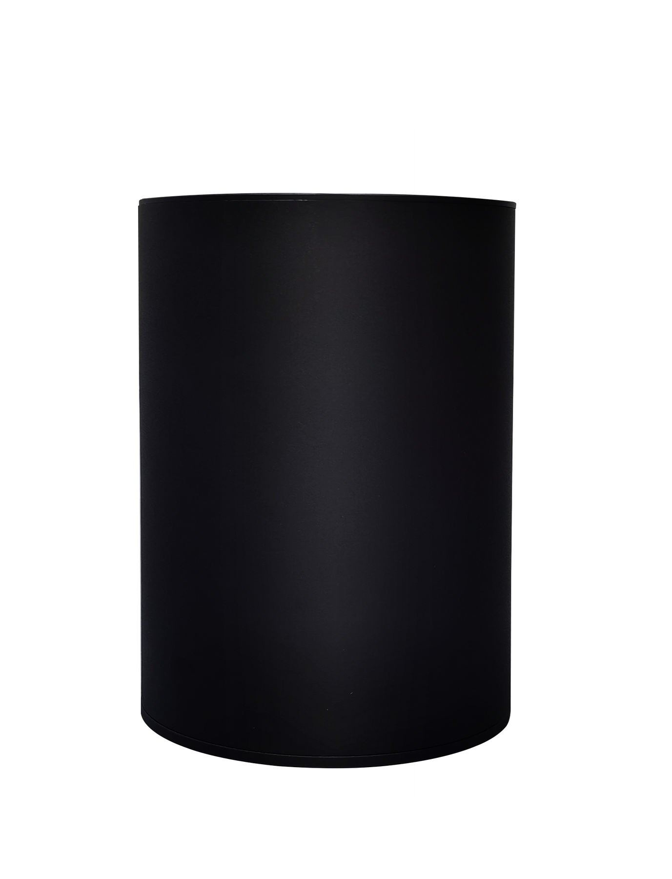8 inch black LED architectural cylinder light fixture, matte finish, close-up view