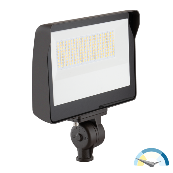 LED Flood Light, 8700 Lumen Max, Wattage and CCT Selectable, 120-277V, Integrated Photocell