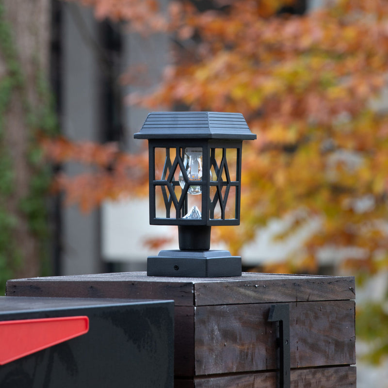 2PK Luna II Solar Post Cap/Pier Mount Light – Black