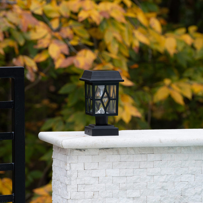 2PK Luna II Solar Post Cap/Pier Mount Light – Black