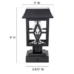 2PK Luna II Solar Post Cap/Pier Mount Light – Black