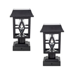 2PK Luna II Solar Post Cap/Pier Mount Light – Black