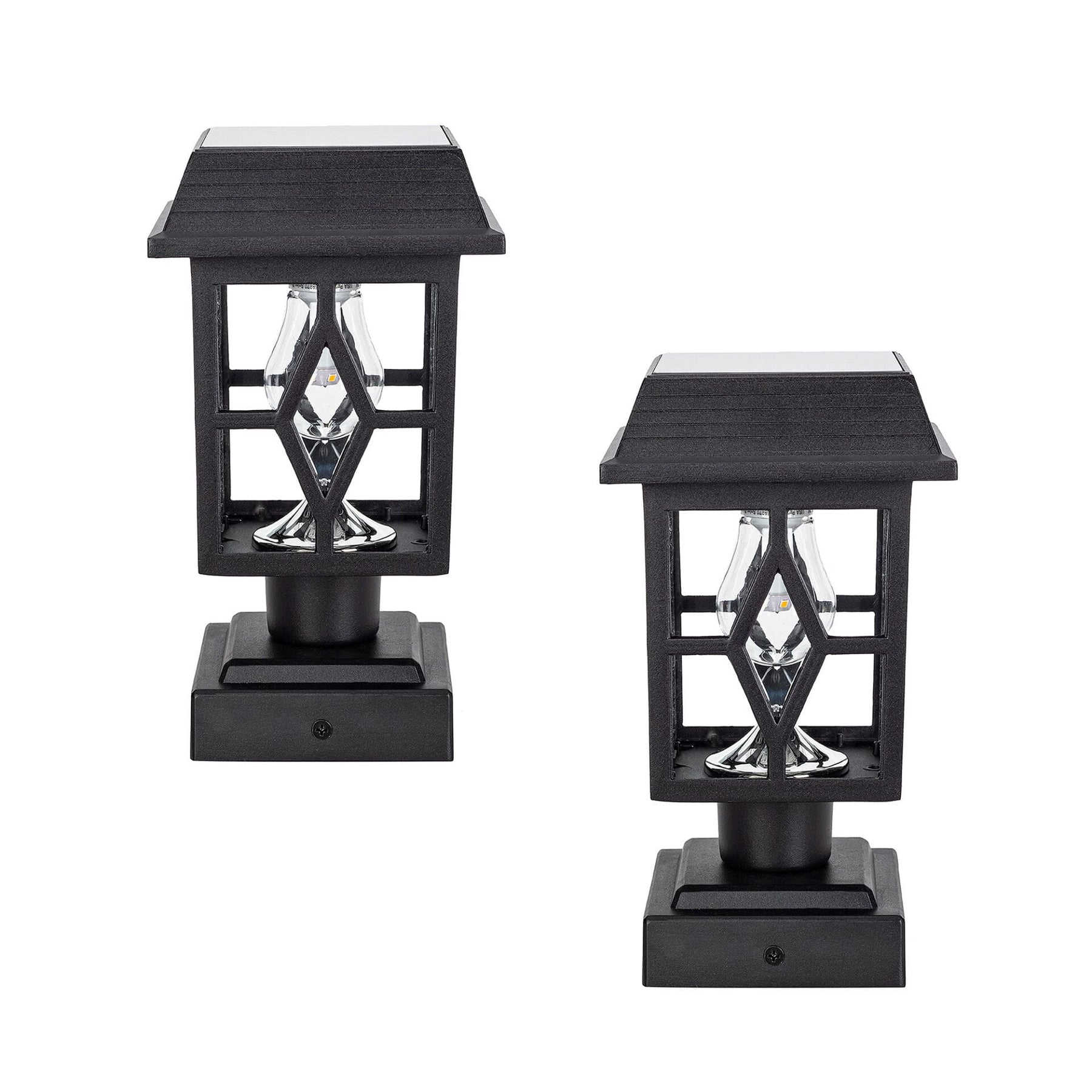 2PK Luna II Solar Post Cap/Pier Mount Light – Black