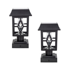 2PK Luna II Solar Post Cap/Pier Mount Light – Black