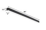 8 FT LED Direct/Indirect Suspended Linear Fixture, 4" Wide, 11,500 Lumen Max, Wattage and CCT Selectable, 120-277V, White or Black Finish