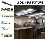 8 FT LED Direct/Indirect Suspended Linear Fixture, 13800 Lumens, Wattage and CCT Selectable, 120-277V, Black, White or Silver Finish