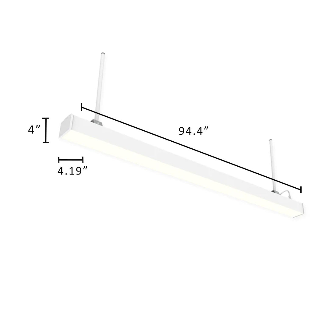8 FT LED Linear Fixture, IP66 Rated, 17,600 Lumen Max, Wattage and CCT Selectable, Suspended Mount with Linking Kit Option, 120-277V