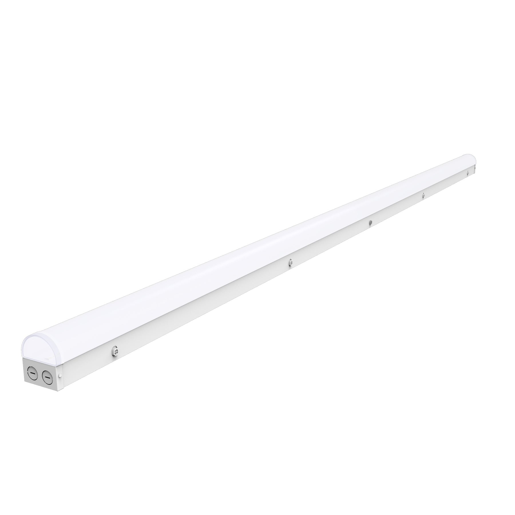 White led 8ft led strip light fixture with sleek modern design and smooth plastic diffuser wattage and cct selectable