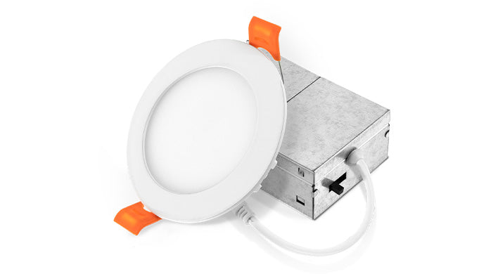 4" LED Round Recessed Mini Panel, 12W, CCT Selectable, 120V, Black, Bronze, or White