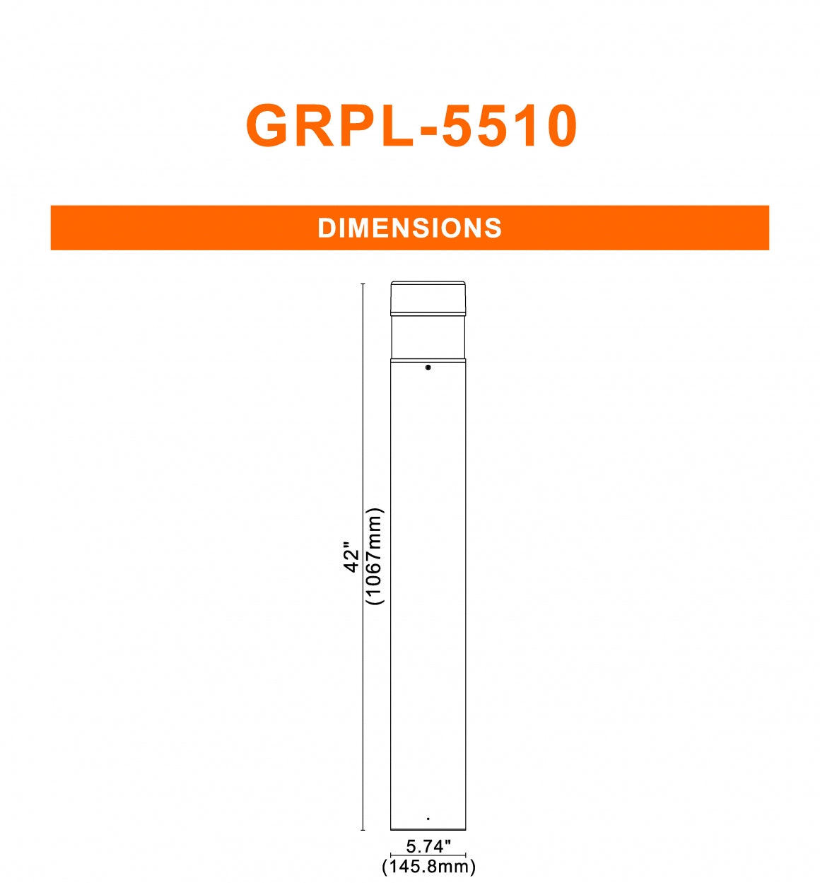 LED 6" Flat Top Bollard, 3997 Lumens, Wattage and CCT Selectable, 120-347V, Bronze Finish