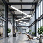8 FT LED Suspended Linear Fixture G2, 9600 Lumen Max, 80W, CCT Selectable, 120-277V, White or Black Finish