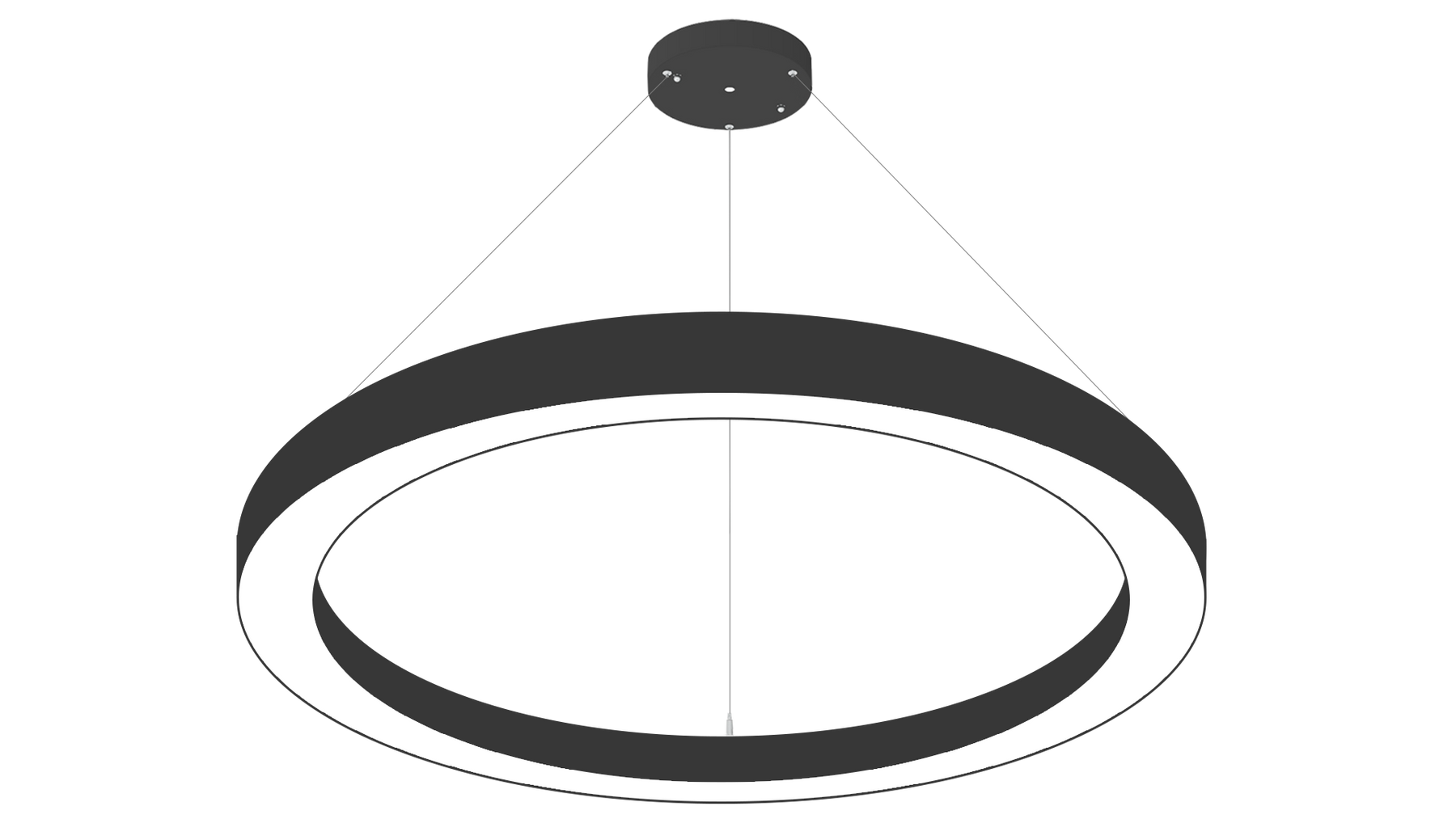 36" LED Round Direct/Indirect Pendant Light, 8000 Lumen Max, Wattage and CCT Selectable, 120-277V, White or Black Finish