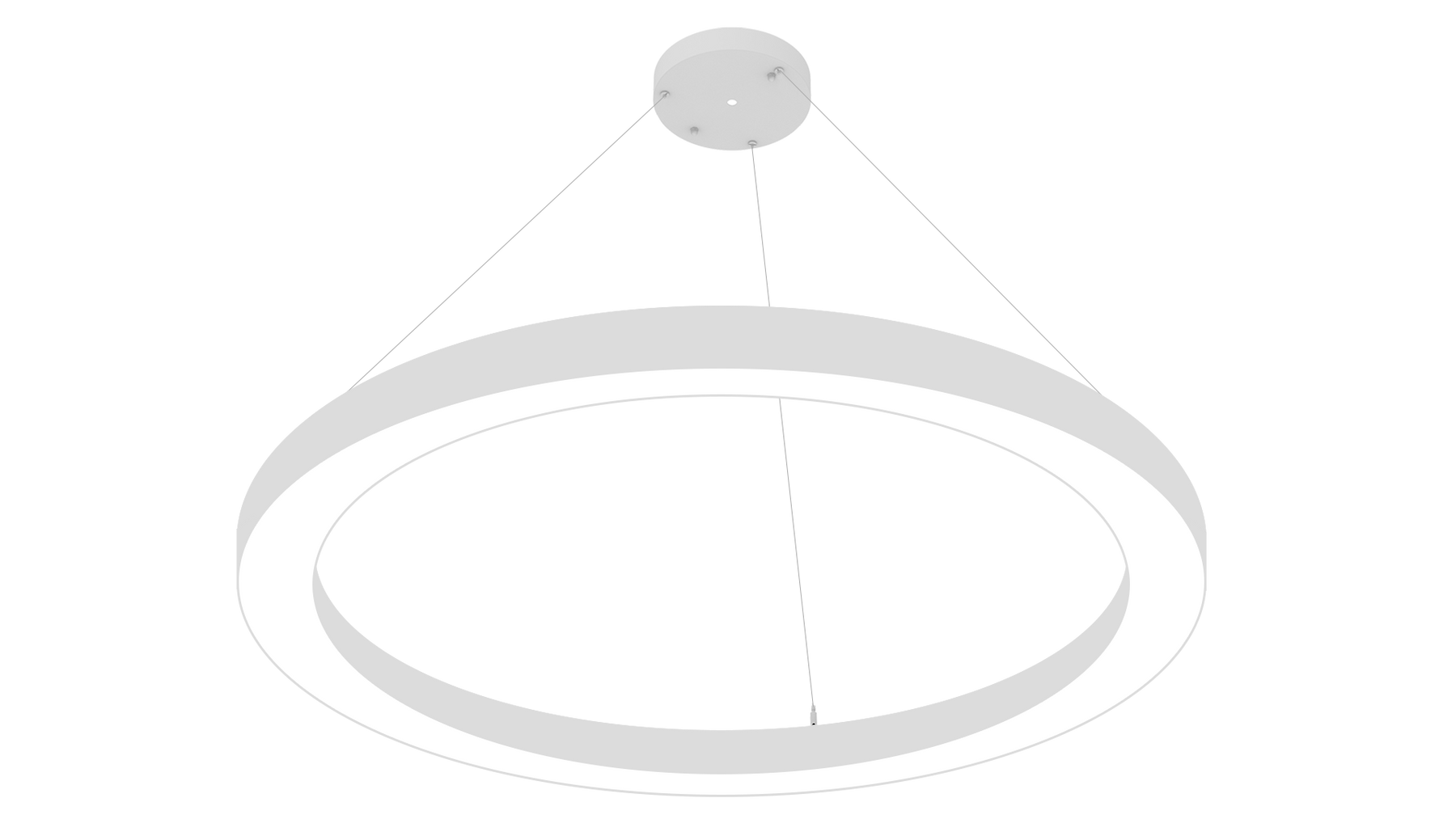 36" LED Round Direct/Indirect Pendant Light, 8000 Lumen Max, Wattage and CCT Selectable, 120-277V, White or Black Finish
