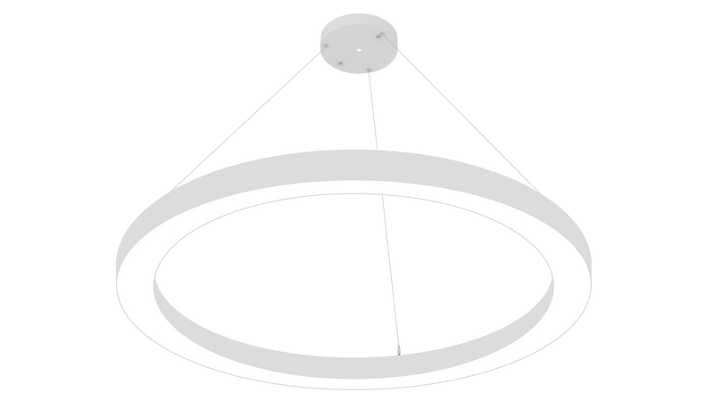 36" LED Round Direct/Indirect Pendant Light, 8000 Lumen Max, Wattage and CCT Selectable, 120-277V, White or Black Finish