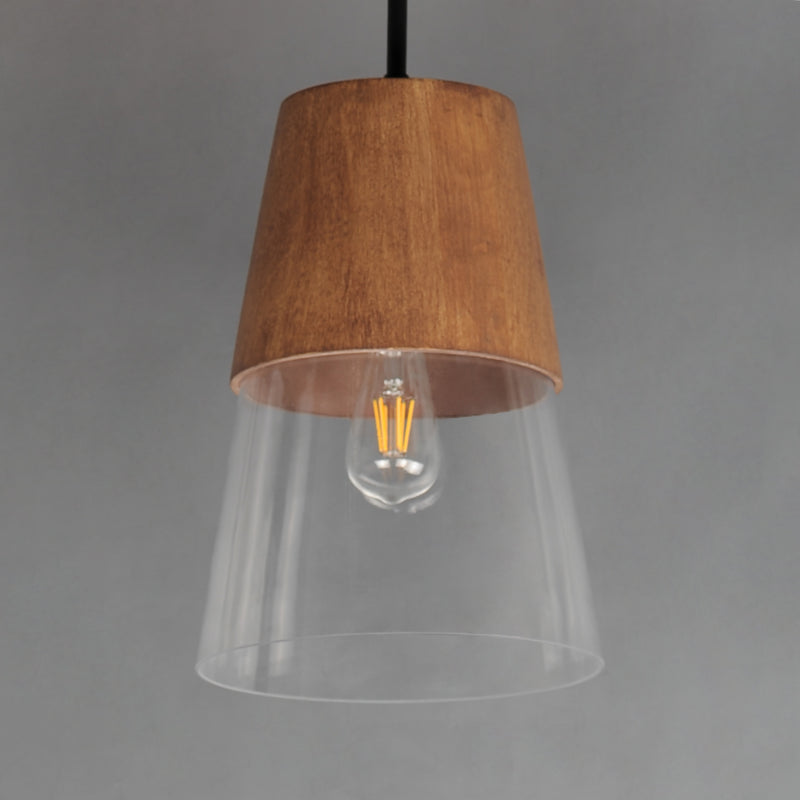 Carpenter 10" Mini Pendant, Walnut / Black