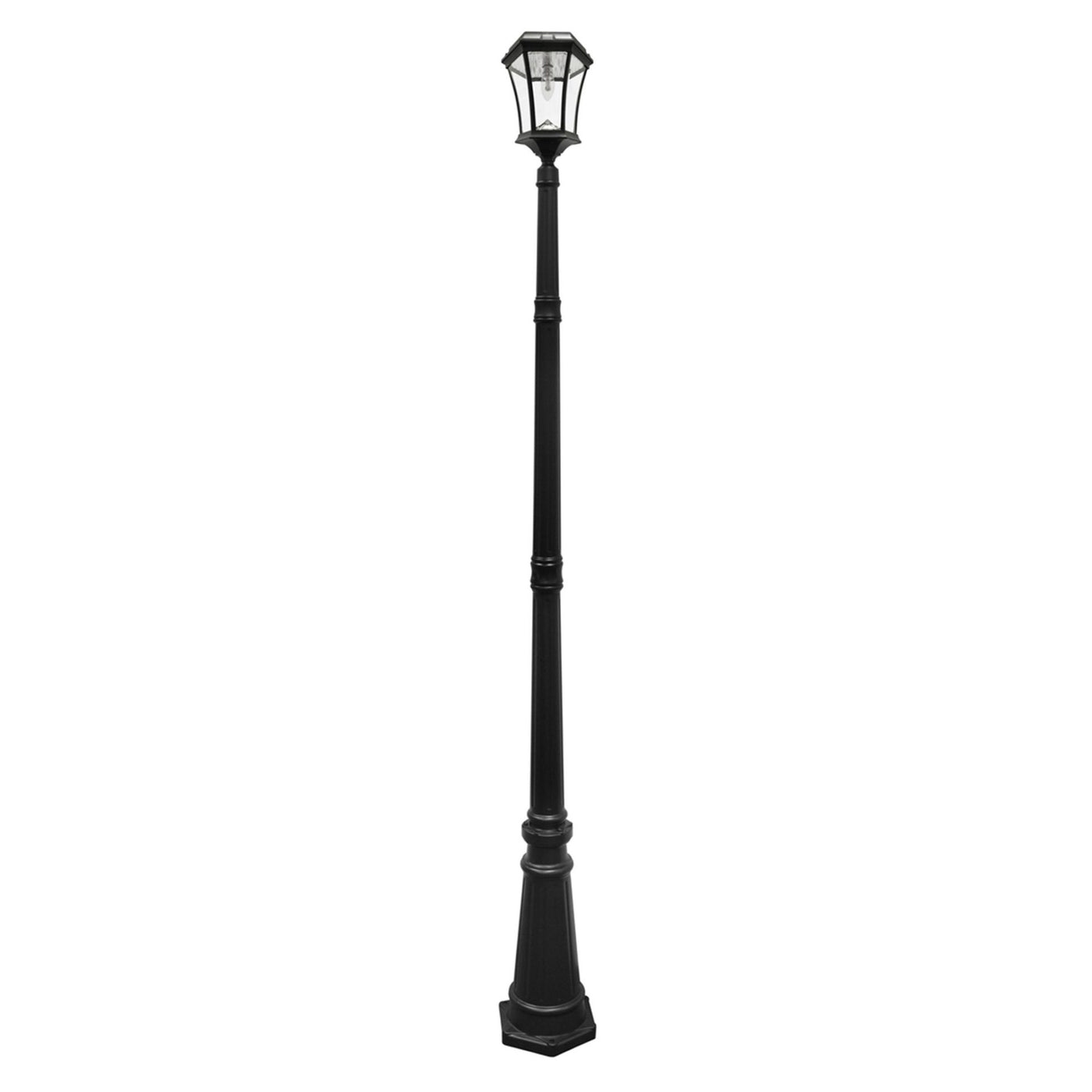 Victorian Solar LED Lamp Post w/GS Solar Light Bulb, 150 Lumens, 2.4W, 2700K CCT Black Finish