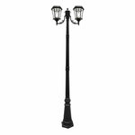 Two Light Victorian Solar LED Lamp Post w/GS Solar Light Bulb, 300 Lumens, 4.8W, 2700K CCT Black Finish