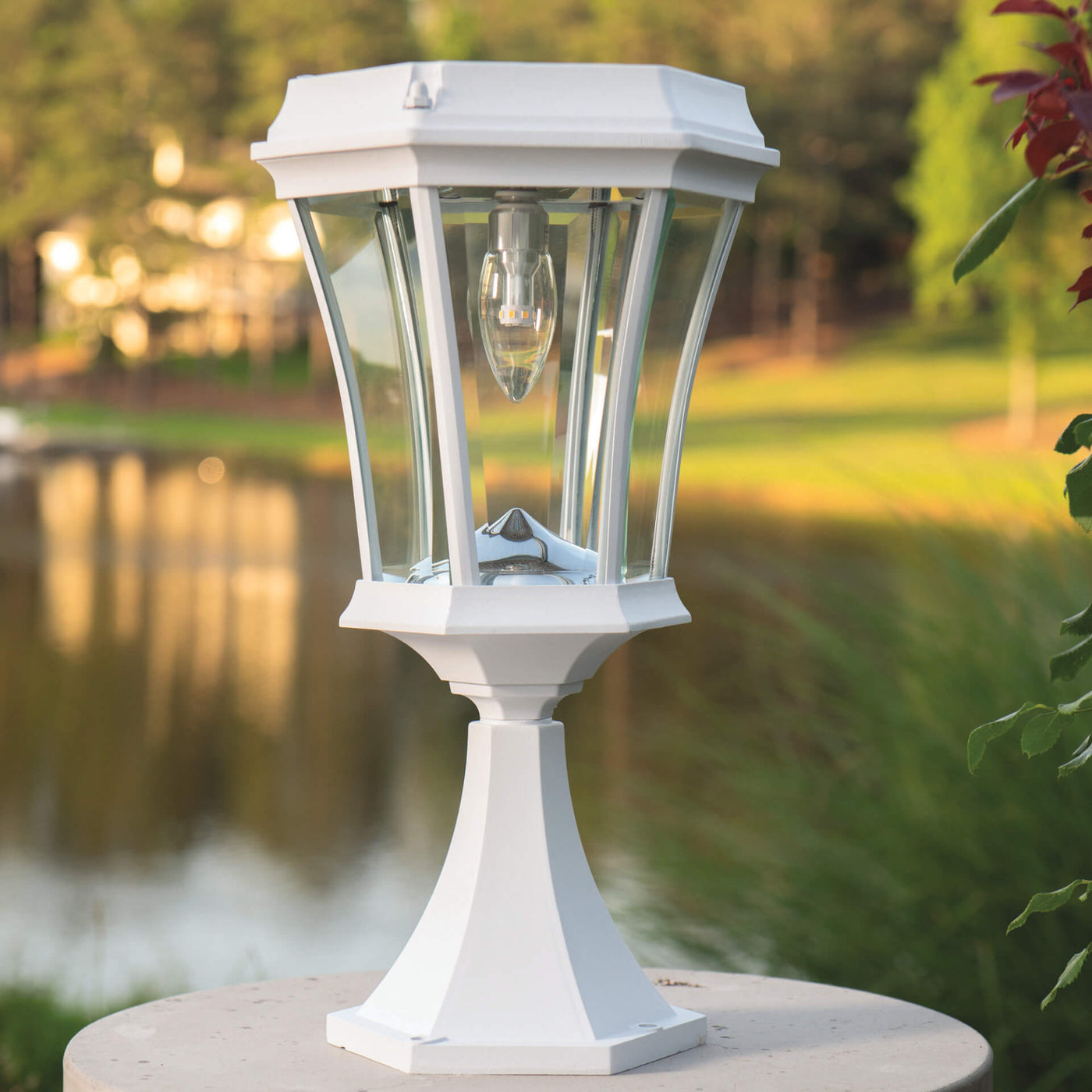 Victorian LED Solar Post Light, 150 Lumens, CCT Selectable 2700K, White or Black Finish, 3 Mounting Options Included