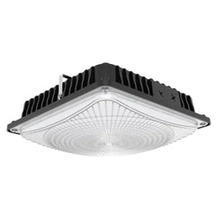 LED Canopy Light, 7318 Lumen Max, Wattage and CCT Selectable, 120-277V, Black or White Finish