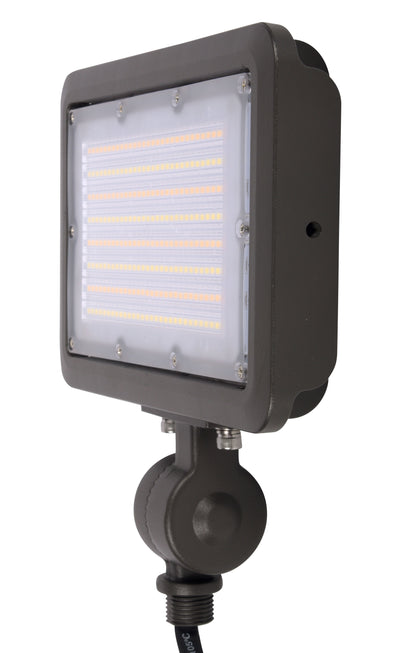7x7 LED Flood Light With Yoke Mount and Photocell, Wattage Selectable 40W/50W/60W, 7800 Lumens, 120-277V, CCT Selectable:3000K/4000K/5000K