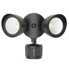 LED Security Flood Lights, 1400 Lumens, 20W, 3000K or 5000K, 120V, Black or White Finish, Motion Sensor Included