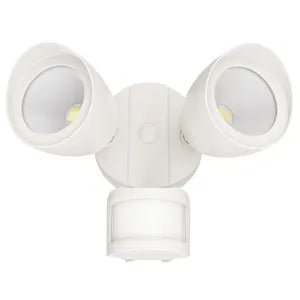 LED Security Flood Lights, 1400 Lumens, 20W, 3000K or 5000K, 120V, Black or White Finish, Motion Sensor Included