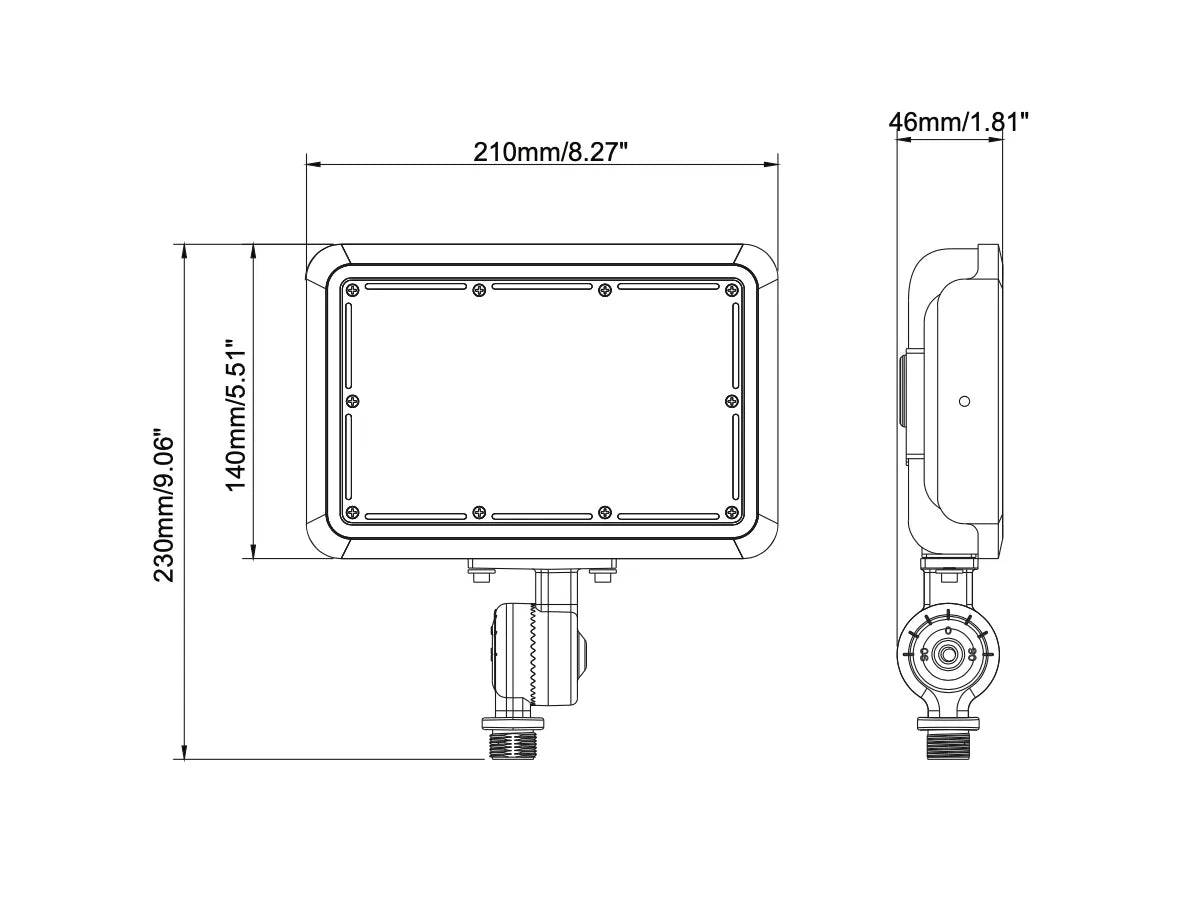 LED Flood Light, 7800 Lumen Max, Wattage and CCT Selectable, Photocell Included,120-277V