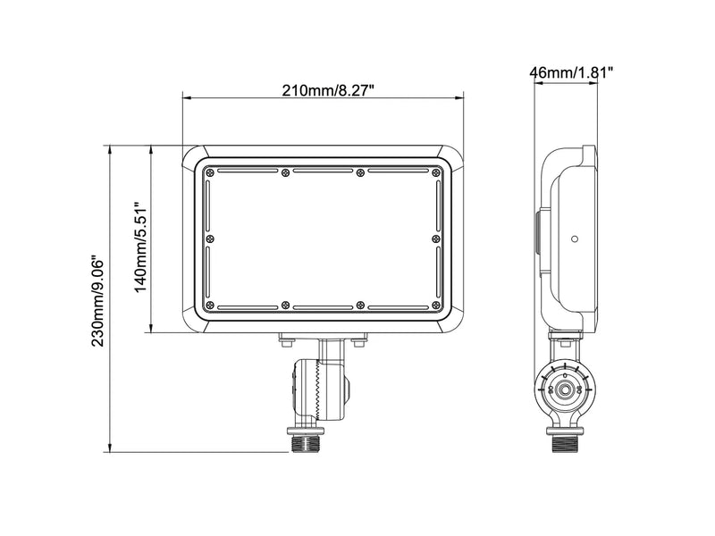 LED Flood Light, 7800 Lumen Max, Wattage and CCT Selectable, Photocell Included,120-277V