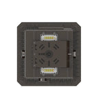 Dark gray 10 inch led slim canopy light with two horizontal led arrays and central mounting hub in black finish
