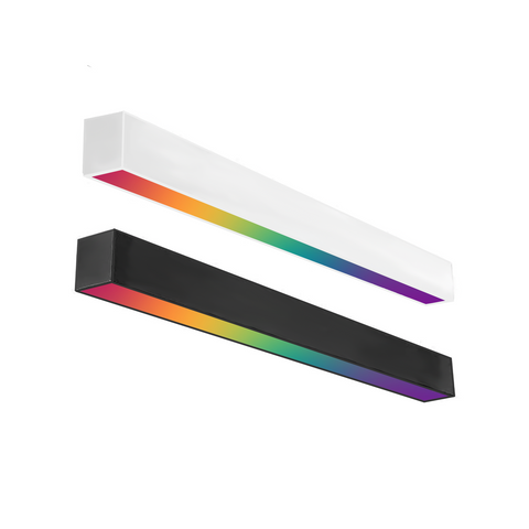 4FT LED RGBW Linear Fixture, 4800 Lumen Max, 40W, CCT Tunable, 120-277V, Black or White Finish