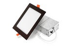 6PK 6" LED Recessed Mini Panel Square, 15W, CCT Selectable, 120V, Black, Bronze, Nickel, or White