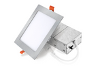 6PK 6" LED Recessed Mini Panel Square, 15W, CCT Selectable, 120V, Black, Bronze, Nickel, or White