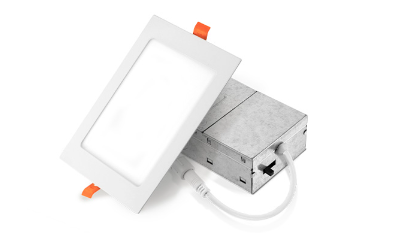 6PK 6" LED Recessed Mini Panel Square, 15W, CCT Selectable, 120V, Black, Bronze, Nickel, or White