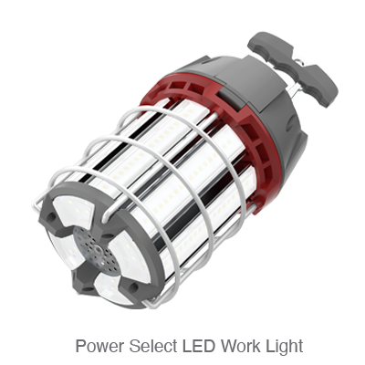 Temporary Working Light, Power Selectable 60/80/100W, 10000 Lumen Max, 5000K, 120V
