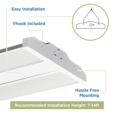 Oslo Compact Linear High Bay Fixture, 11,000 Lumens, 78W, CCT Selectable, 120-277V