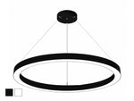 48" LED Round Pendant Light, 10,000 Lumen Max, Wattage and CCT Selectable, 120-277V, White or Black Finish