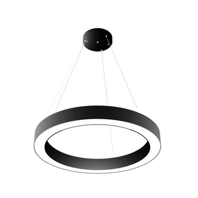 24" LED Round Suspended Fixture, 4000 Lumen Max, Wattage and CCT Selectable,  120-277V, White or Black Finish