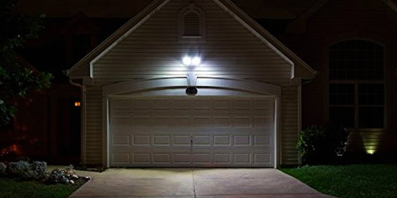 Double Head Security Flood Light, 1400 Lumens, 20W, 3000K or 5000K, 120V, Motion Sensor Included, Black or White Finish
