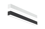 4 FT LED Direct/Indirect Suspended Linear Fixture, 4" Wide, 5750 Lumen Max, Wattage and CCT Selectable, 120-277V, White or Black Finish