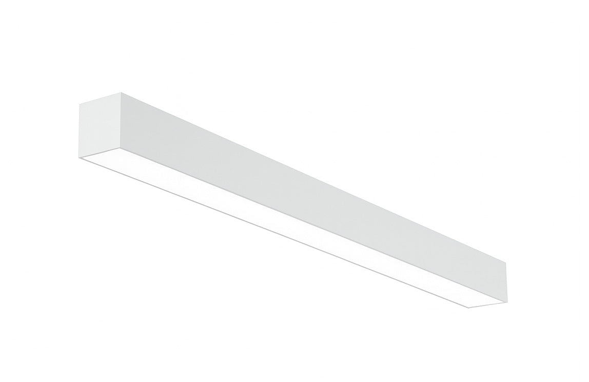 4 FT LED Direct/Indirect Suspended Linear Fixture, 4" Wide, 5750 Lumen Max, Wattage and CCT Selectable, 120-277V, White or Black Finish