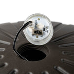 Clear plastic led bollard light with black wire and switch labeled gk-01a2 bronze 3000 lumen max 120-277v