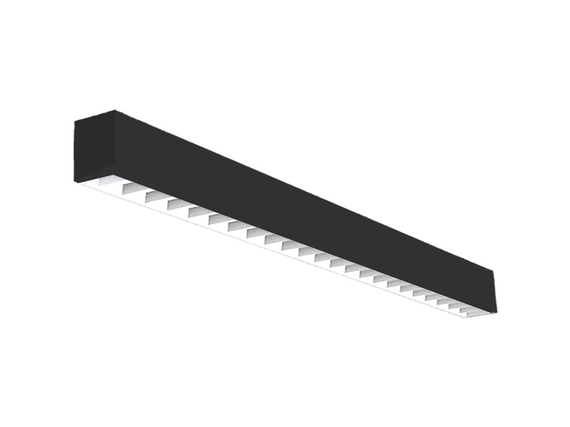 4 FT LED Louver Direct/Indirect Suspended Linear Fixture, 6900 Lumen ...
