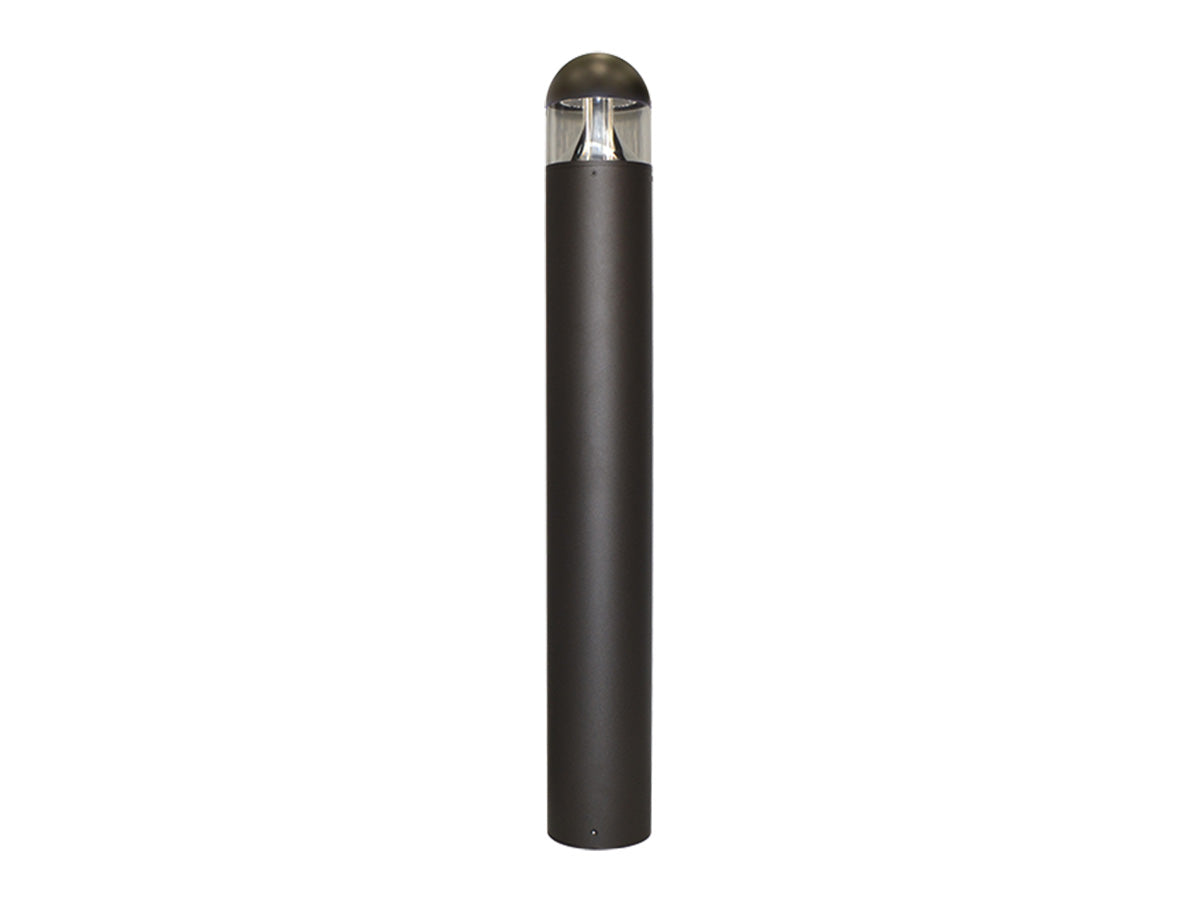 LED 6" Round Top Bollard, 3997 Lumens, Wattage and CCT Selectable, 120-347V, Bronze Finish