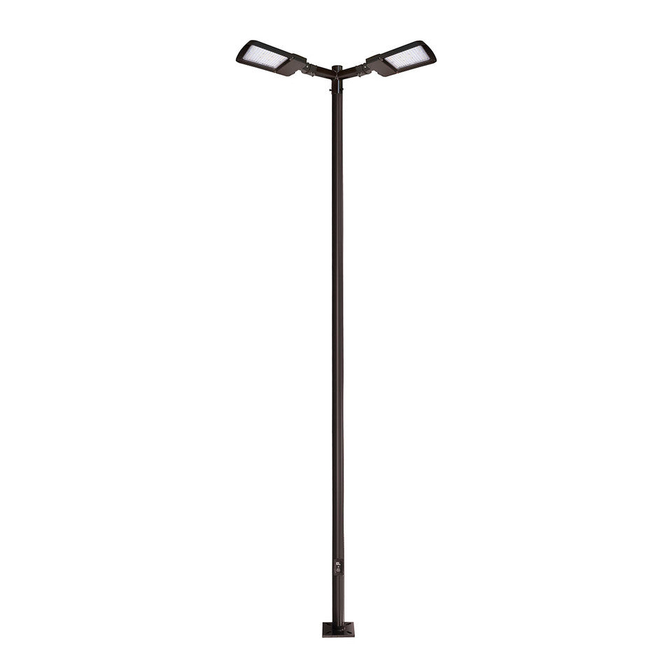 15FT LED Lighting System For Pickleball Court, 2 Light Poles and 4 LED Lights With Sports Optics