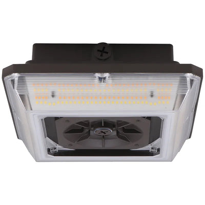 LED Angled-Beam Garage Canopy Light, 12600 Lumen Max, CCT and Wattage Selectable, 120-277V