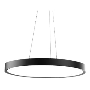 Circa 2 35" Round Edge-lit LED Pendant, 14200 Lumens, 123W, CCT Selectable, 120-277V, Black or White Finish
